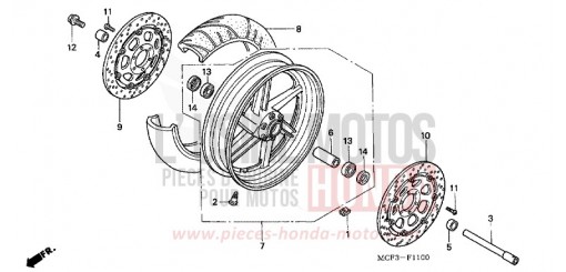 RUOTA ANTERIORE (VTR1000SPY/1) VTR1000SP1 di 2001